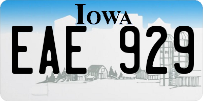 IA license plate EAE929