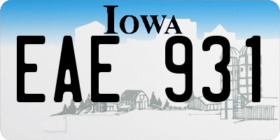 IA license plate EAE931