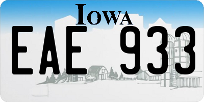 IA license plate EAE933