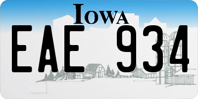 IA license plate EAE934