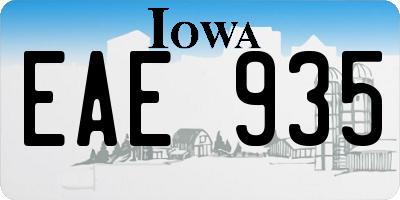 IA license plate EAE935