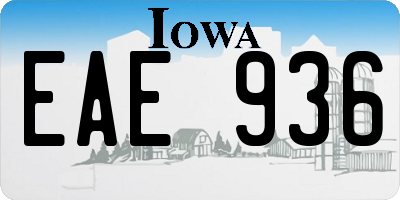 IA license plate EAE936