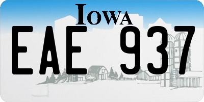 IA license plate EAE937