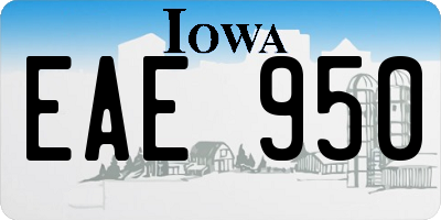 IA license plate EAE950