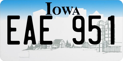 IA license plate EAE951