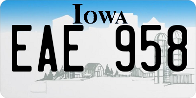 IA license plate EAE958