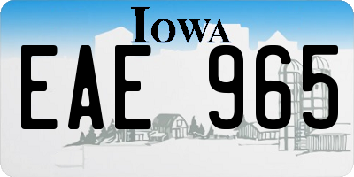 IA license plate EAE965