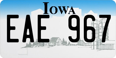 IA license plate EAE967