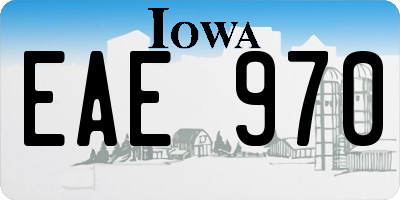 IA license plate EAE970