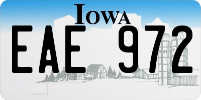 IA license plate EAE972