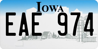 IA license plate EAE974