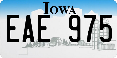 IA license plate EAE975