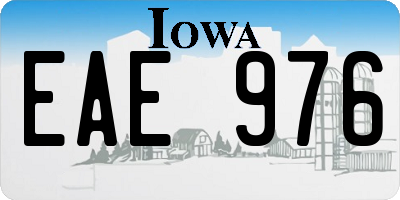 IA license plate EAE976