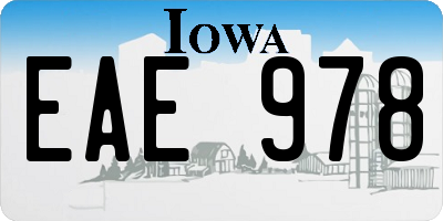 IA license plate EAE978