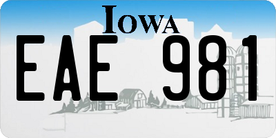 IA license plate EAE981