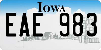 IA license plate EAE983