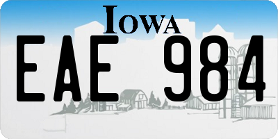 IA license plate EAE984