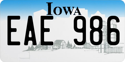 IA license plate EAE986