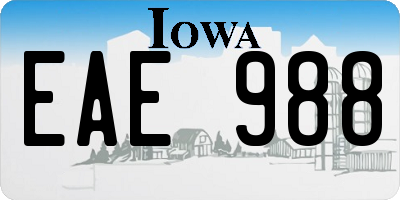 IA license plate EAE988