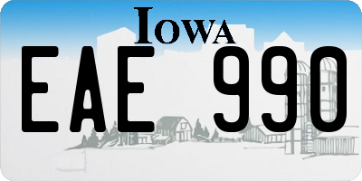 IA license plate EAE990