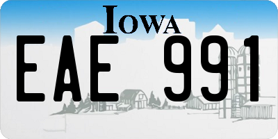 IA license plate EAE991