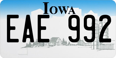 IA license plate EAE992