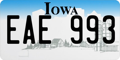 IA license plate EAE993