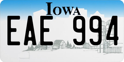 IA license plate EAE994