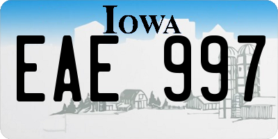 IA license plate EAE997