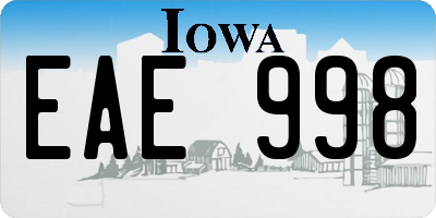 IA license plate EAE998