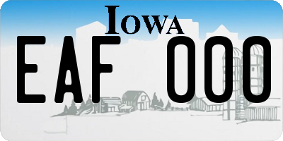 IA license plate EAF000