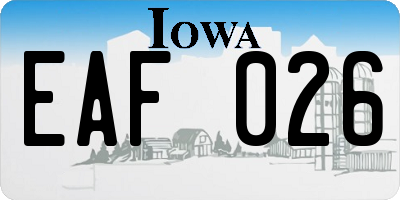 IA license plate EAF026