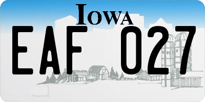 IA license plate EAF027