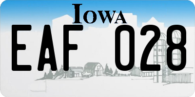 IA license plate EAF028