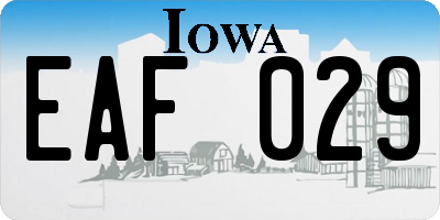 IA license plate EAF029