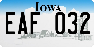 IA license plate EAF032