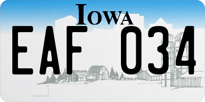 IA license plate EAF034