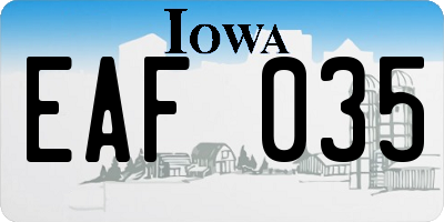 IA license plate EAF035