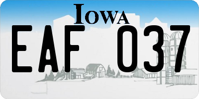 IA license plate EAF037