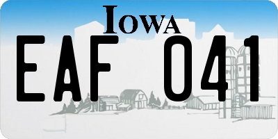 IA license plate EAF041