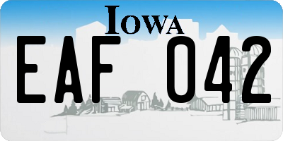 IA license plate EAF042