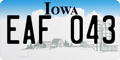 IA license plate EAF043