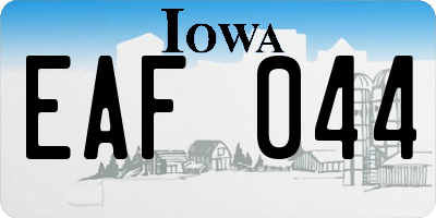 IA license plate EAF044