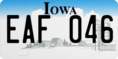 IA license plate EAF046