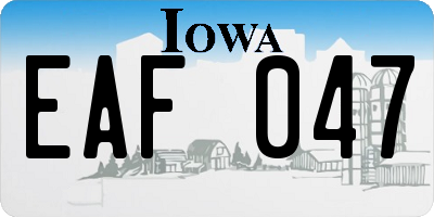 IA license plate EAF047