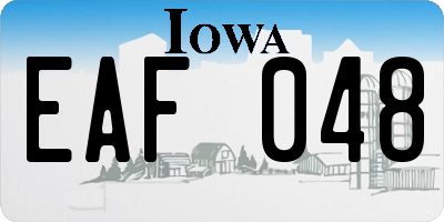 IA license plate EAF048