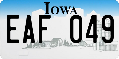 IA license plate EAF049