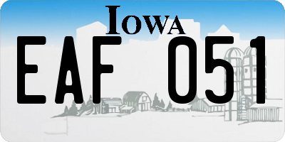 IA license plate EAF051