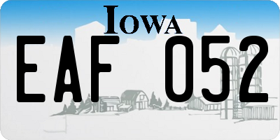 IA license plate EAF052