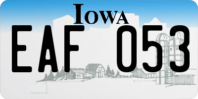 IA license plate EAF053